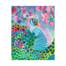 Load image into Gallery viewer, Peacock Floral Matte Poster — Vibrant Vertical Wall Art
