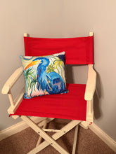 Load image into Gallery viewer, Blue Heron Decorative Pillow — Coastal Bird Accent Cushion
