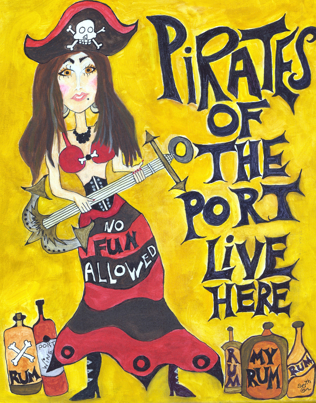 Pirates of the Port Live Here  - Wall Art Print